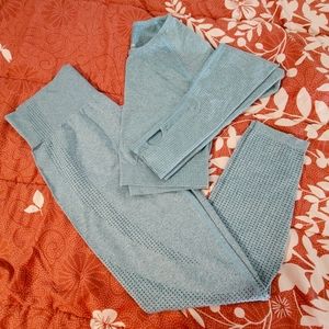 Matching workout gear, crop top, seafoam green Amazon